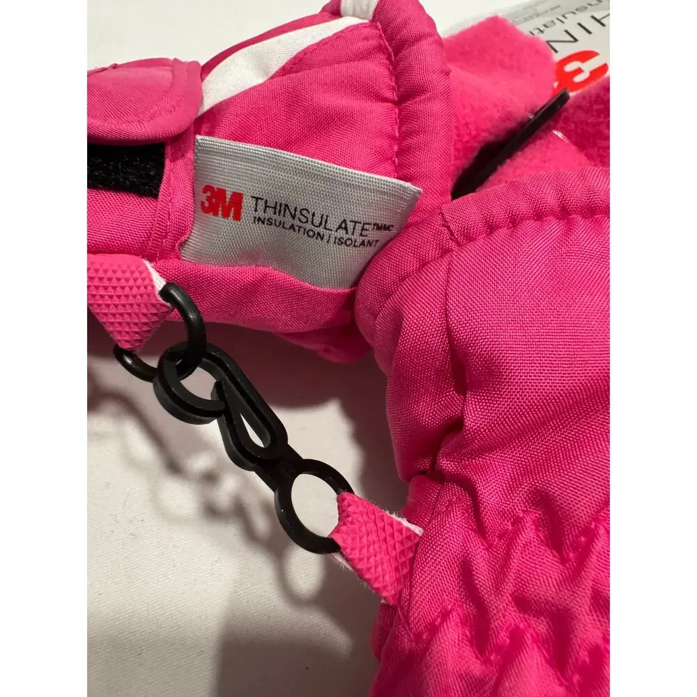 Polar Extreme‎ 3M Thinsulate Insulation Ski Gloves Girls 4-7 Pink White NWT
